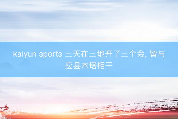kaiyun sports 三天在三地开了三个会, 皆与应县木塔相干