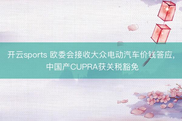 开云sports 欧委会接收大众电动汽车价钱答应, 中国产CUPRA获关税豁免
