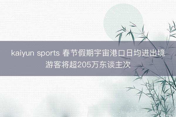 kaiyun sports 春节假期宇宙港口日均进出境游客将超205万东谈主次