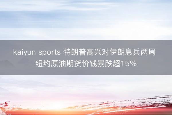 kaiyun sports 特朗普高兴对伊朗息兵两周 纽约原油期货价钱暴跌超15%