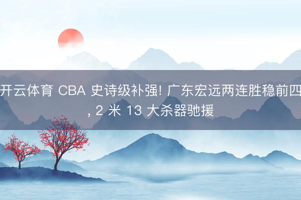 开云体育 CBA 史诗级补强! 广东宏远两连胜稳前四, 2 米 13 大杀器驰援