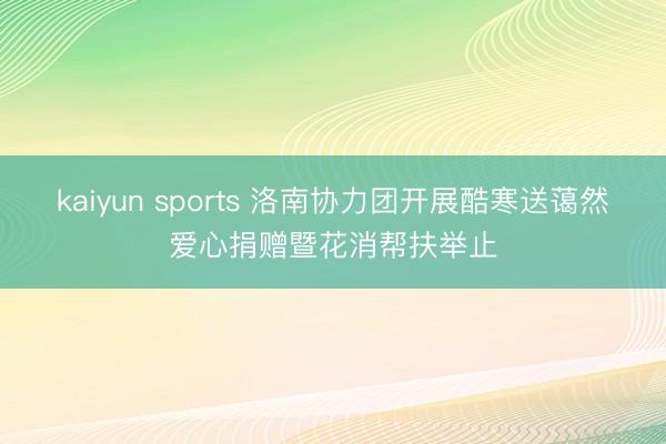 kaiyun sports 洛南协力团开展酷寒送蔼然爱心捐赠暨花消帮扶举止