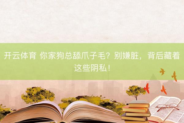 开云体育 你家狗总舔爪子毛？别嫌脏，背后藏着这些阴私！