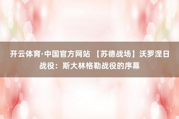 开云体育·中国官方网站 【苏德战场】沃罗涅日战役：斯大林格勒战役的序幕
