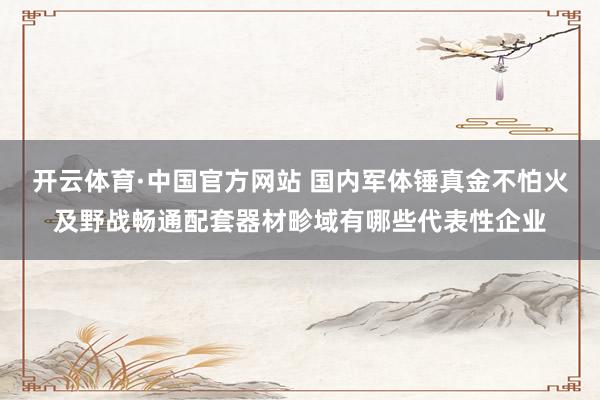 开云体育·中国官方网站 国内军体锤真金不怕火及野战畅通配套器材畛域有哪些代表性企业