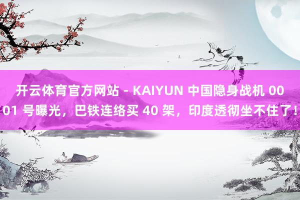 开云体育官方网站 - KAIYUN 中国隐身战机 0001 号曝光，巴铁连络买 40 架，印度透彻坐不住了！