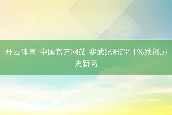 开云体育·中国官方网站 寒武纪涨超11%续创历史新高