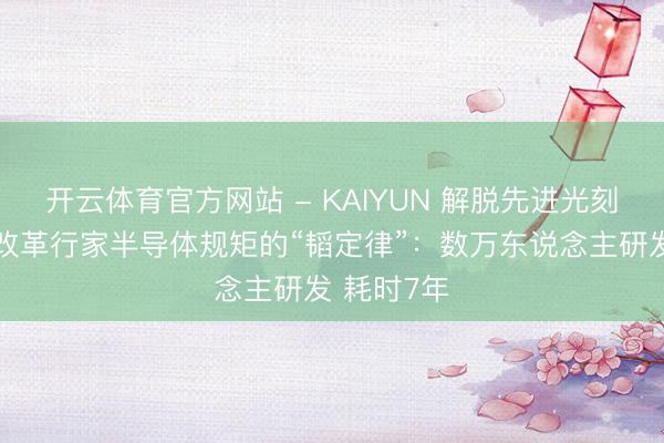 开云体育官方网站 - KAIYUN 解脱先进光刻机！华为改革行家半导体规矩的“韬定律”：数万东说念主研发 耗时7年
