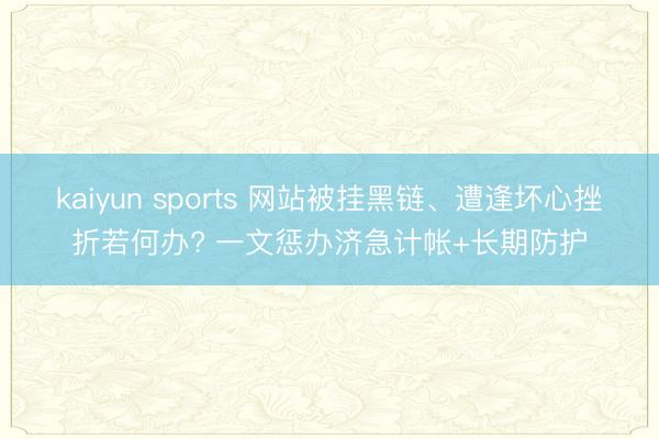 kaiyun sports 网站被挂黑链、遭逢坏心挫折若何办? 一文惩办济急计帐+长期防护